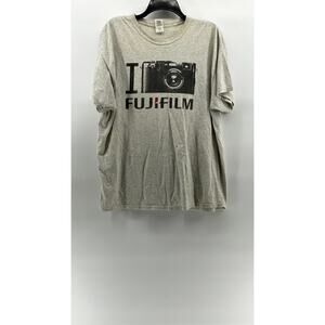 GILDAN Men's Heather Gray I Love FujiFilm Crewneck Short Sleeve T-Shirt SZ XL